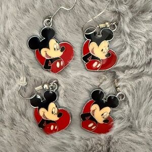 Disney Mickey Mouse Pierced Earrings (official) 2 pair NWOT